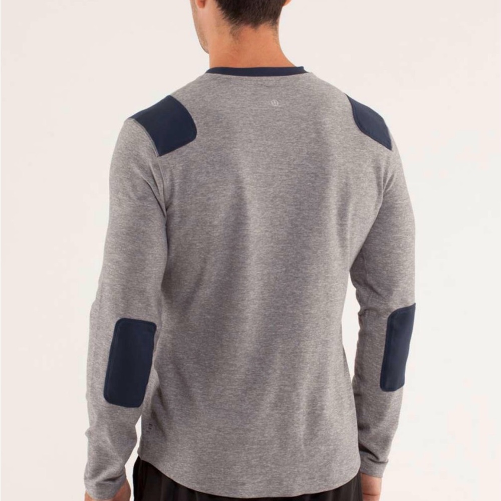 Lululemon Sprint Long Sleeve Shirt Black Gray Herringbone Men’s Medium - Picture 6 of 6